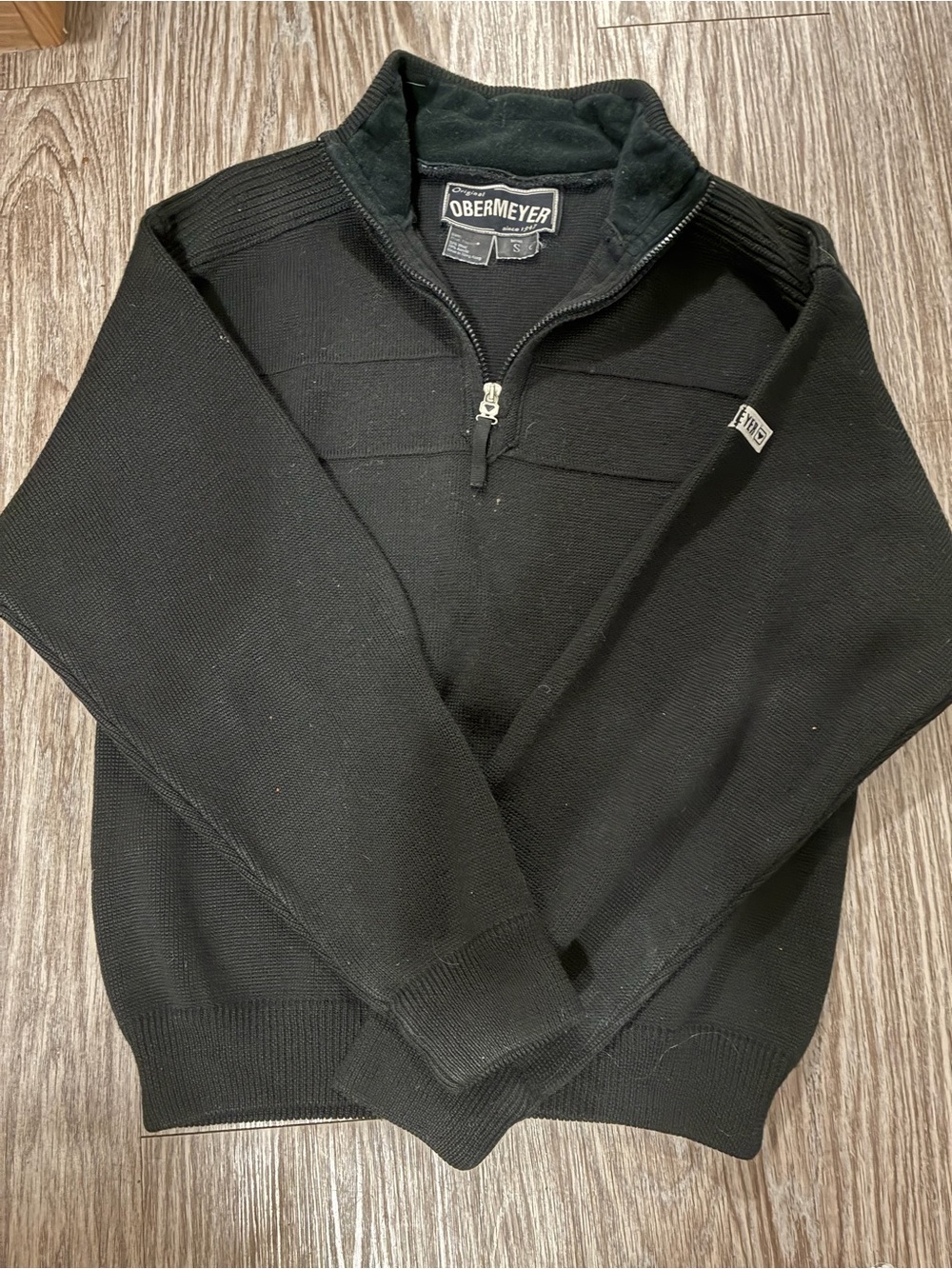 Obermeyer Men's Black Quarter-Zip Knit Pullover